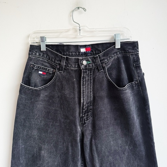 VINTAGE TOMMY JEANS Black Rigid Cotton Denim – Size 32 - Picture 3 of 7